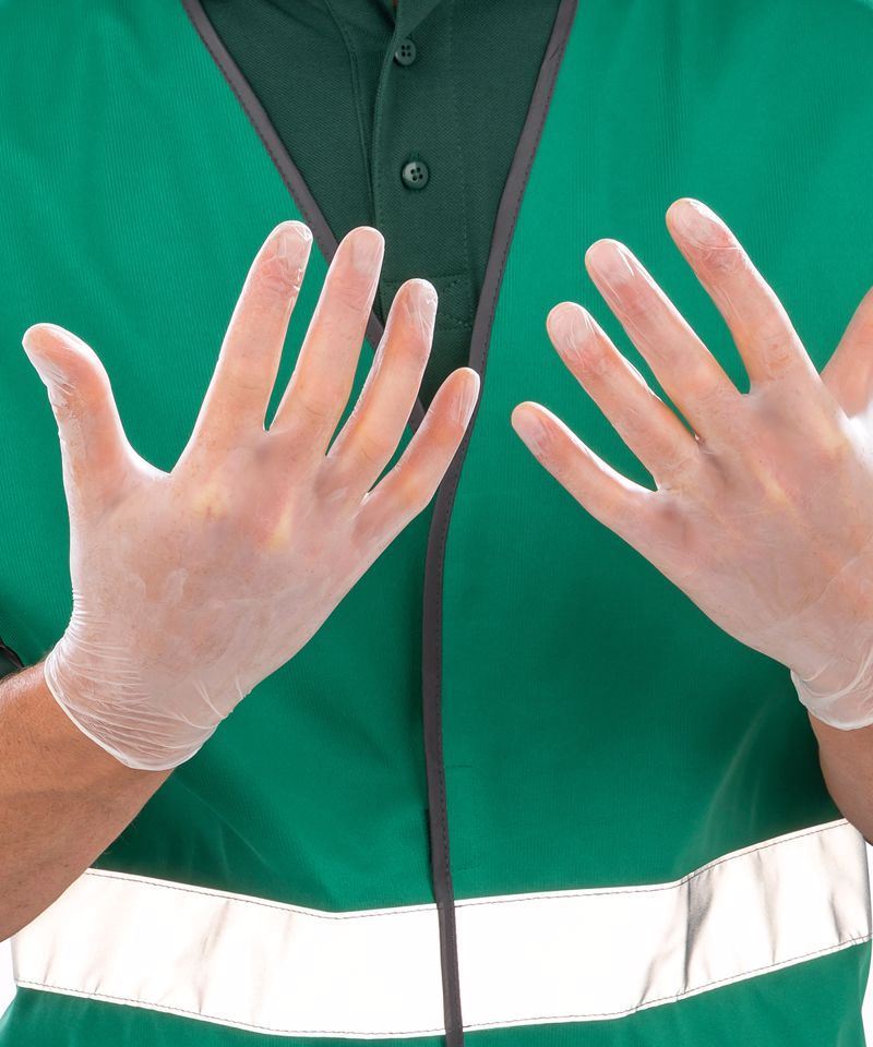 Medical vinyl examination gloves clear (Pack of 100) RV10X