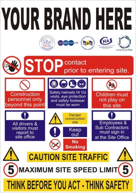 Custom printed site signage : KC Workwear, Merseyside